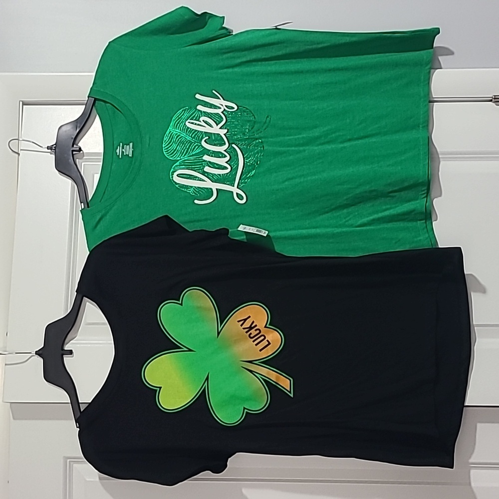 Lot of 2 NWT woman's plus size st. Patrick's day tshirts